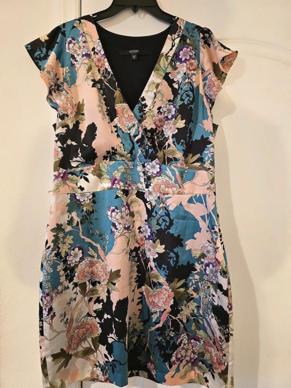 Guess Floral Mini Dress Pink & Blue Size XL Like New